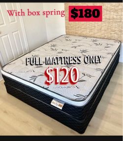 Full pillow top mattress plus box spring