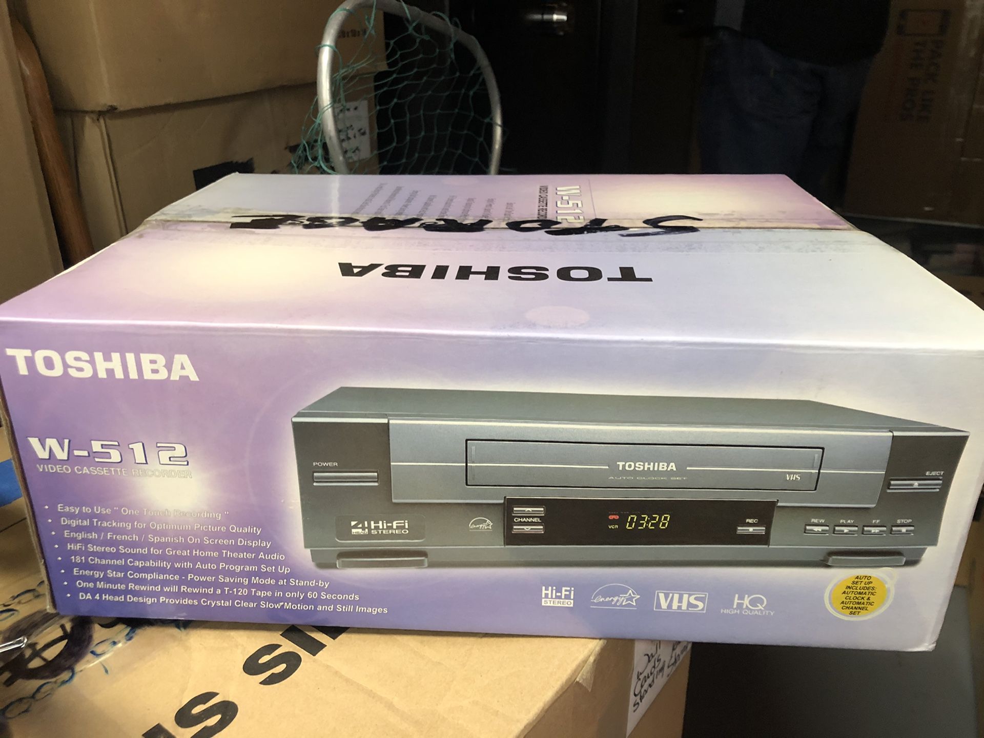 Toshiba W-512 VHS-VCR 4 Head Hi-Fi Stereo Recorder