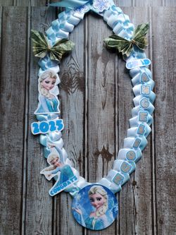 Elsa Frozen Graduation Leis w/ Name