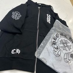 Chrome heart zip up