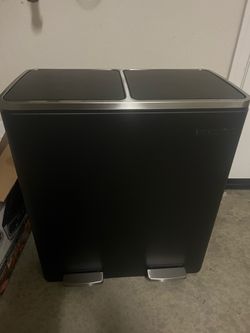 New Dual Compartment Step Trash Can with Soft-Close Lids