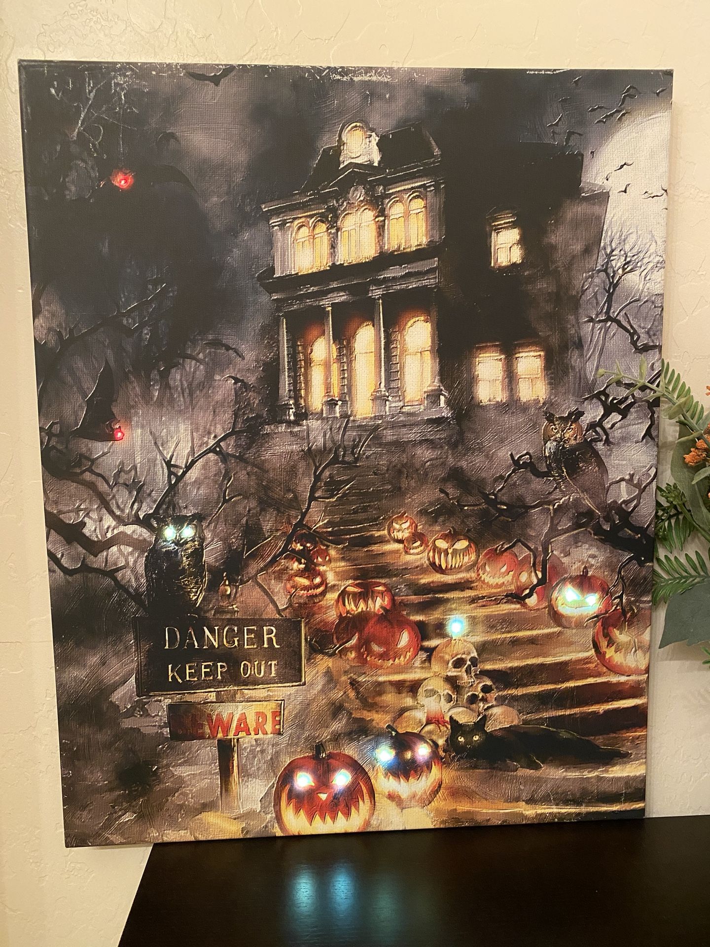 Halloween Light Up Canvas Wall Art Picture  Decor 