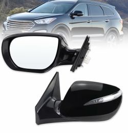 Left Driver Side Mirror Compatible With 2013 2014 2015 2016 2017 2018 Hyundai Santa Fe Sport With Manual Folding Power Glass Heated With Turn Signals 