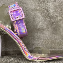 Fashion Nova Pink Holographic Stilleto Heels Size 10