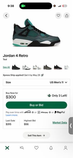 Jordan 4 Retro “Teal”