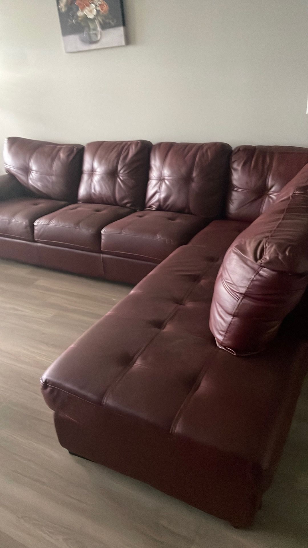 Red sectional sofa