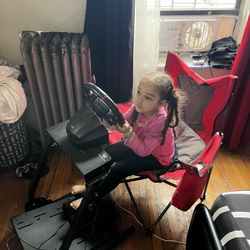 Gaming Wheel And Stand Little Girl Not Included 