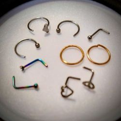 10 piece/5 pairs Surgical Steel 18g Body Jewelry/Nose Rings 