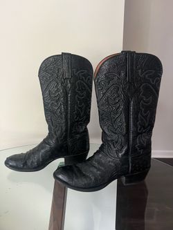 Lucchese men’s ostrich cowboy boots