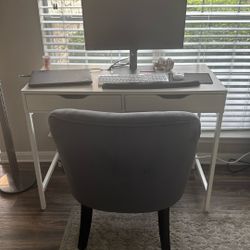 White Desk. Chair Included. 