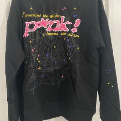 Sp5der P*nk Hoodie Black Large