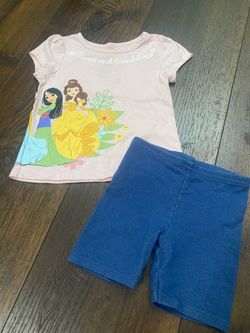 Girls Disney Princess shirt and shorts size 3t #12