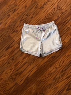Little girl metallic silver shorts size 8