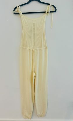 ZARA Sleeveless Cream Knit Jumpsuit. Sz M