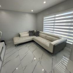 Sofá Moderno Color Blanco Y Gris 