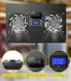 Dual Ventilation Fan Panel with XY-WTH1 Digital Temp & Humidity Controller AC