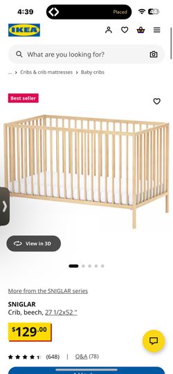 Ikea Beech Singlar crib