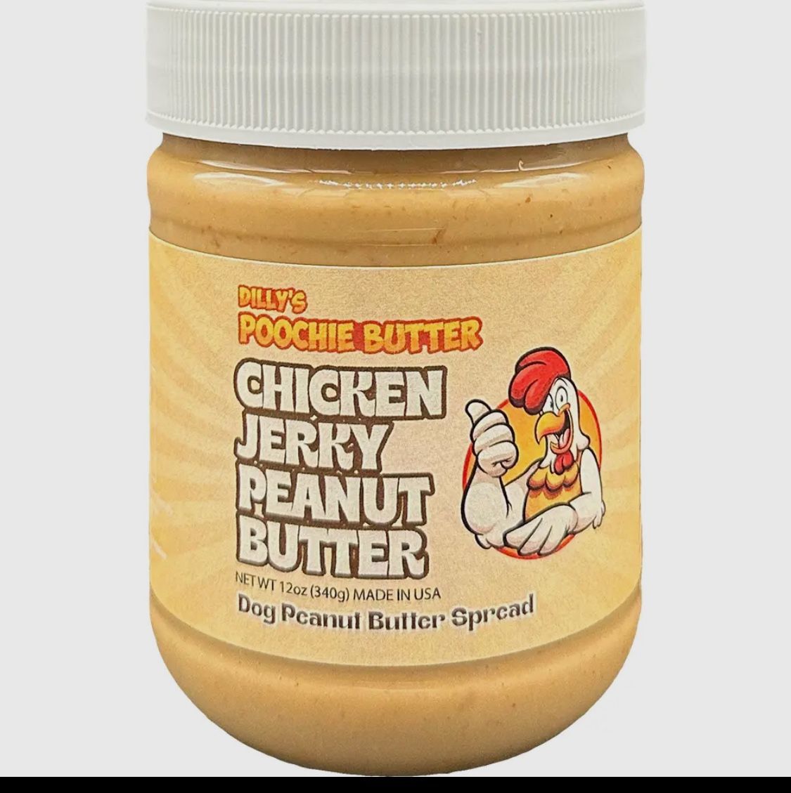 12oz Chunky Chicken Jerky Peanut Butter Jar