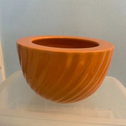 Vintage Orange Ceramic Flower, Vase or Bowl