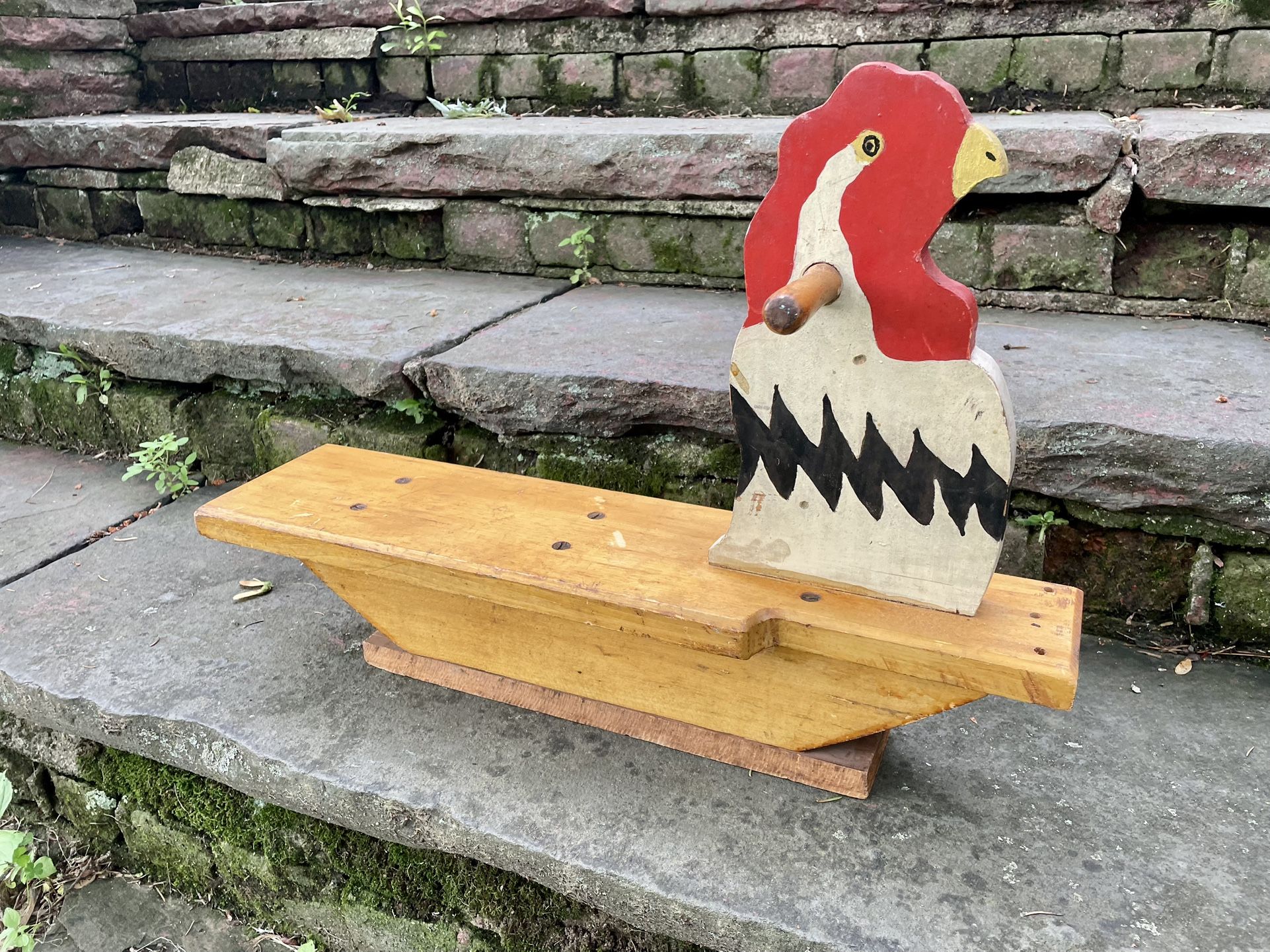 VINTAGE Folk/Primative WOOD CARVED ROOSTER FIGURE HOME DECOR