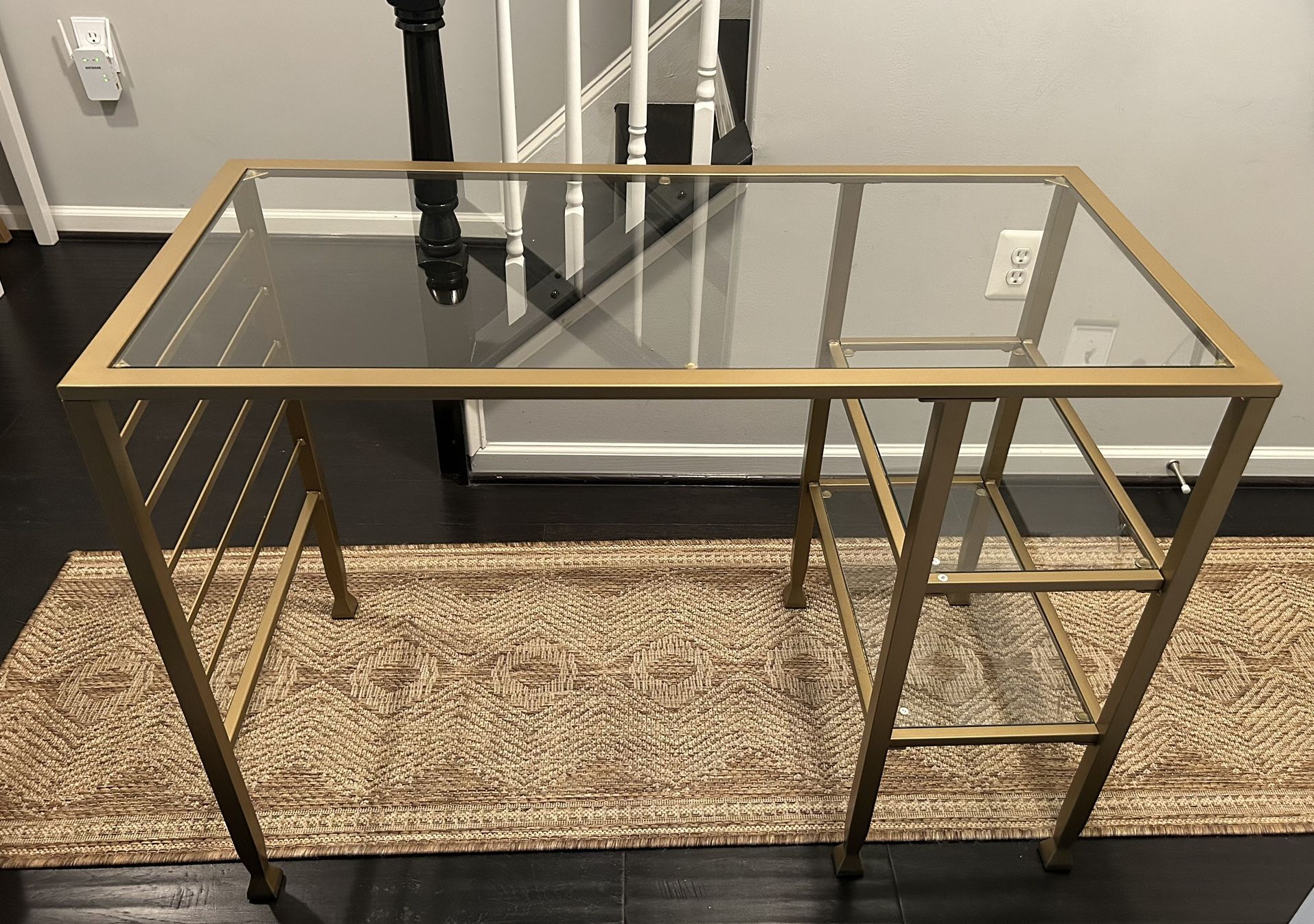 Gold Metal Frame Desk & Coffee Table 