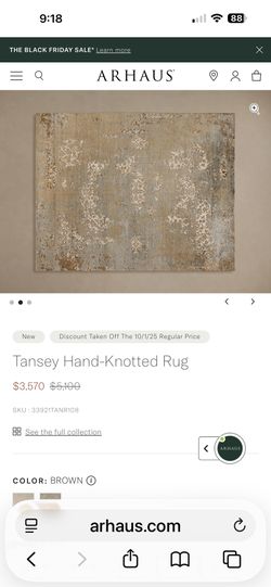 Brand New!! Arhaus Tansey Hand-Knotted Rug 9x12 