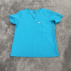 XL FIGS Teal Scrub Top