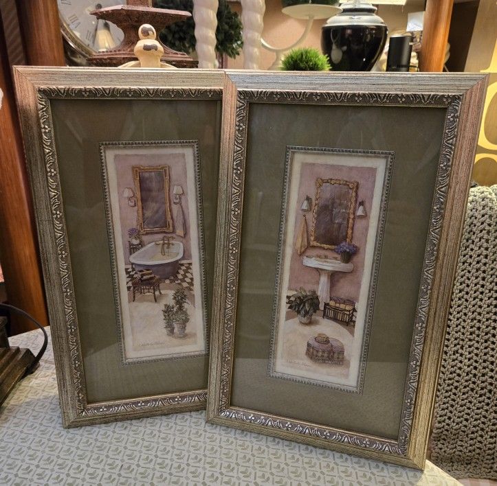 C. Winterle Olson Bath Scene Prints.