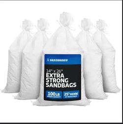 14 in. x 26 in. White Woven Sand Bags with Tie String (1000 -Pack)