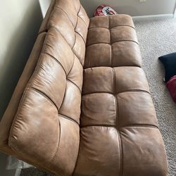 Faux Leather Futon Couch