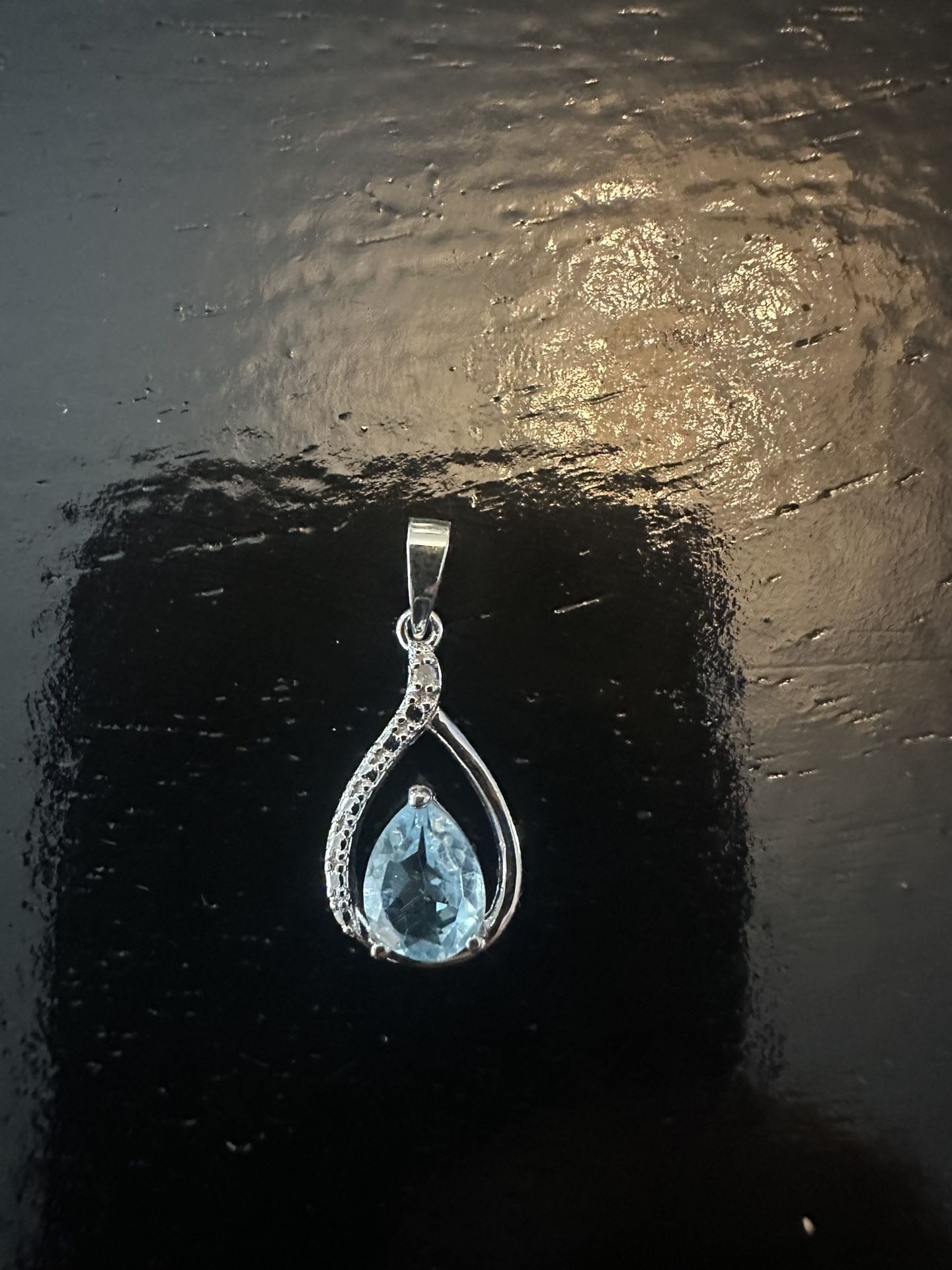 Sapphire And Sterling Silver Pendent