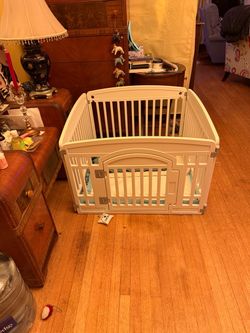 White playpen for small dogs