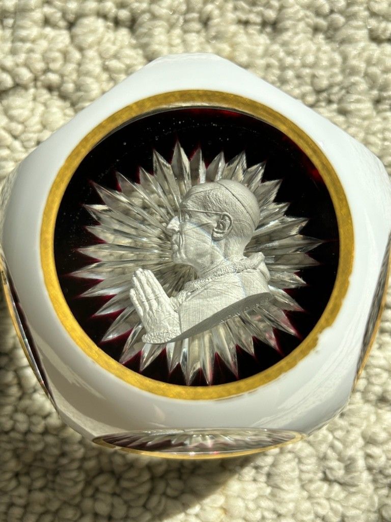 Baccarat Crystal Paperweight - Pope Pius XII