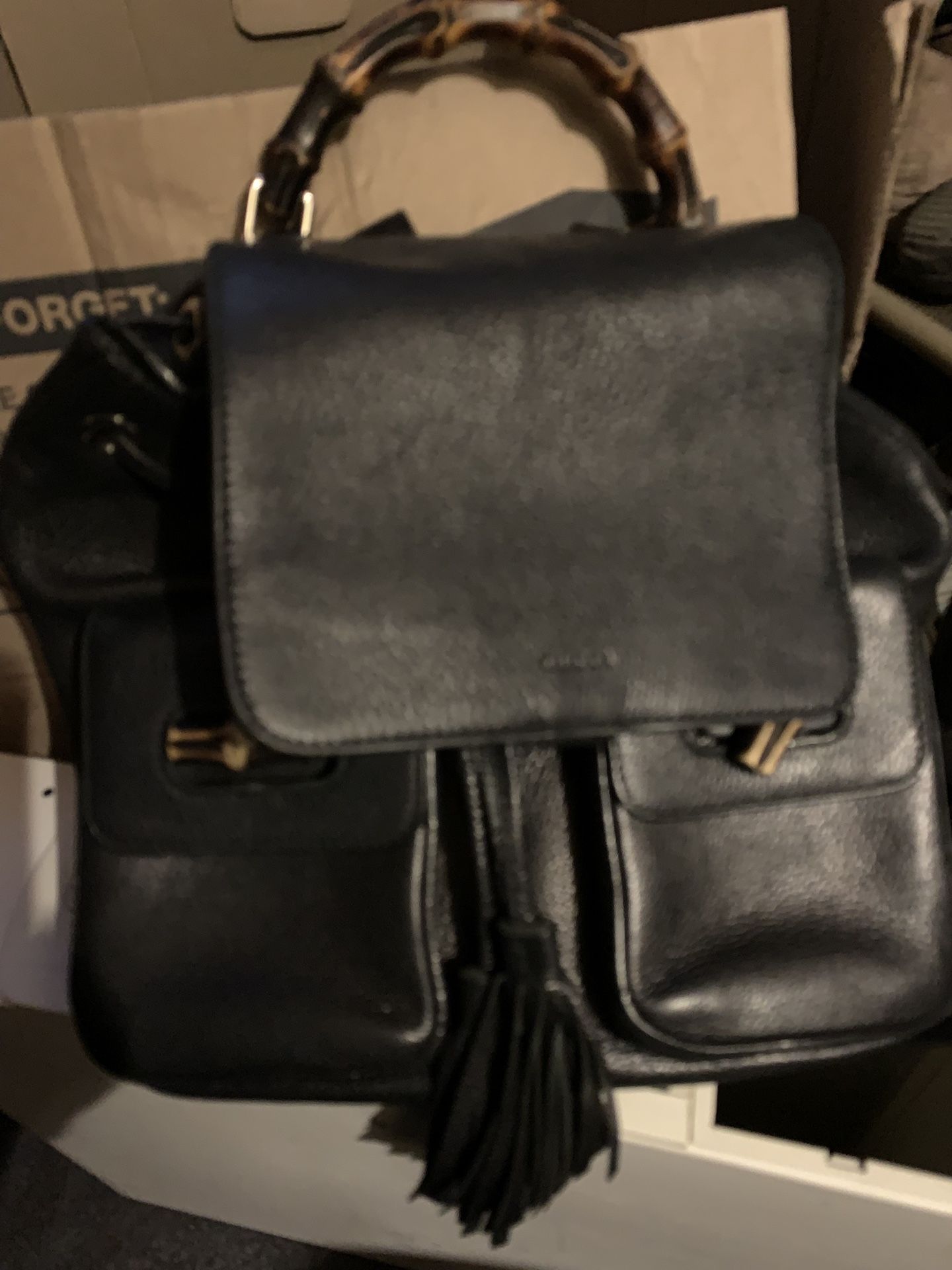 Gucci Bamboo Leather Backpack