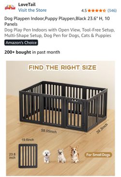 New open box. Dog Playpen Indoor,Puppy Playpen,Black 23.6" H, 10 Panels
Dog Play Pen Indoors with Open View, Tool-Free Setup, Multi-Shape Setup, Dog P