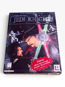 STAR WARS JEDI KNIGHT DARK FORCES II 2 - PC COMPUTER - BIG BOX 1997 VINTAGE  Comes with: 2 disc game  Strategy Guide  Instruction Manual