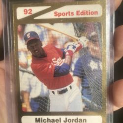 1992 Sports Edition Michael Jordan Baseball Card Limited Edition.