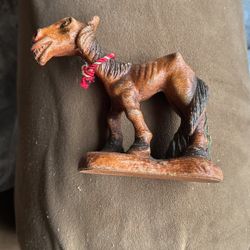 Antique Syroco Wood Rare Starving Horse 