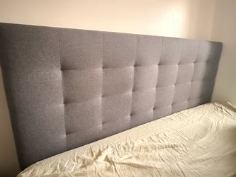 Grey King Fabric Headboard