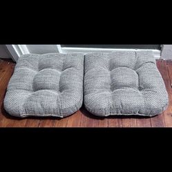 Gripper 15" x 15" Tyson Universal Chair Cushion Set of 2 - Natural: Indoor Dining & Kitchen Seat Cushions, Solid Tan, Polyester