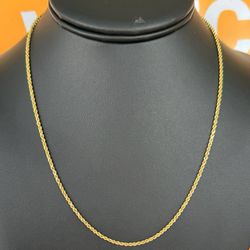 Jewelry 14k yellow gold Rope necklace chain 18" 1.85mm width