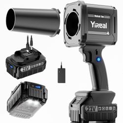 21V Cordless Turbo Blower 180MPH Brushless High Velocity Air Duster Car Dryer 2x 4.0Ah Batteries F019 New