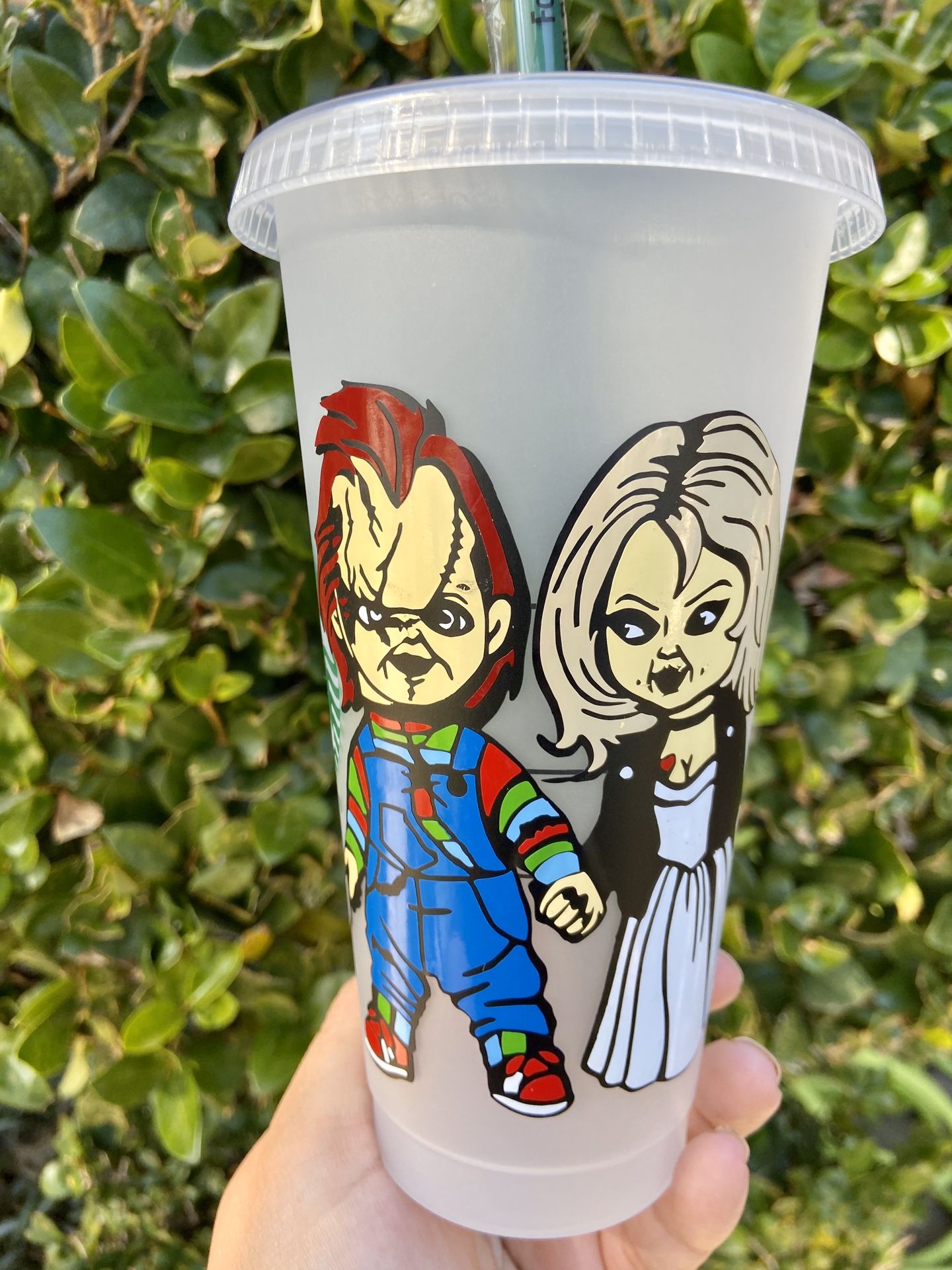 Chucky and Tiffany Bride of Chucky Reusable Starbucks Cold Cup