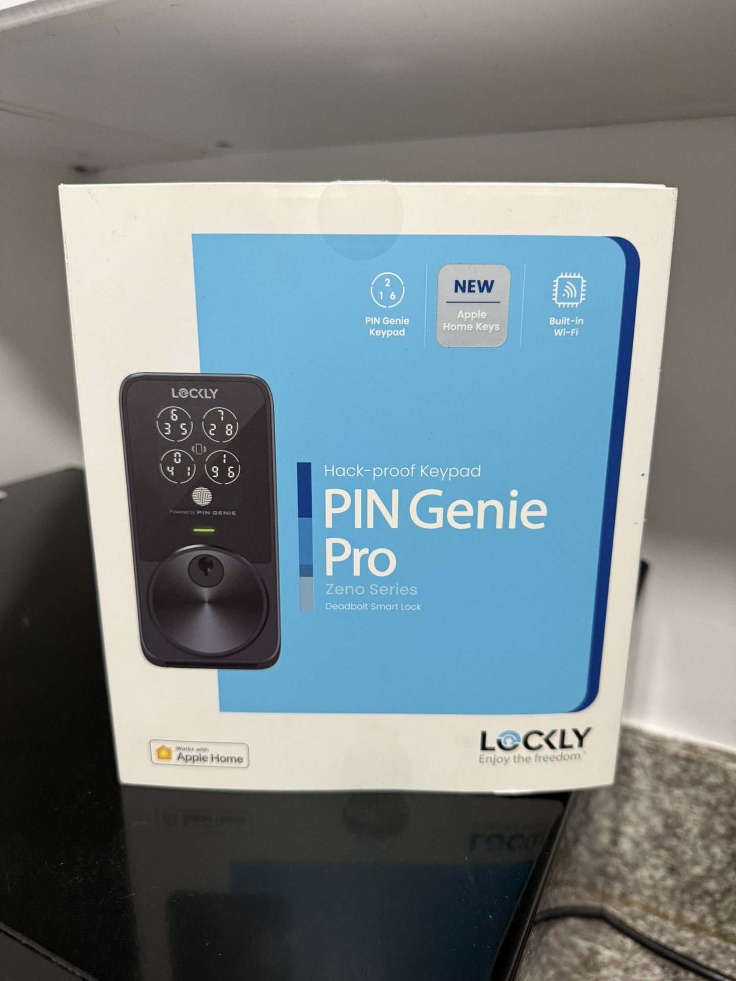 Lockly Pin Genie Pro Matte Black Deadbolt Apple Home Key Wi Fi Smart Lock Siri/Google/Alexa Hack P