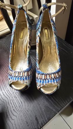 Peep-Toe Wedge Heels with Ankle Strap