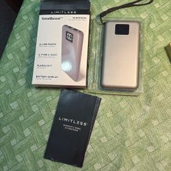 Power Bank-Limitless TotalBoost With Flashlight And Battery Display-New-gray