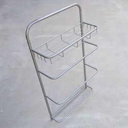 Wall mount 4 tier low profile lightweight aluminum metal towel rack with wire top shelf