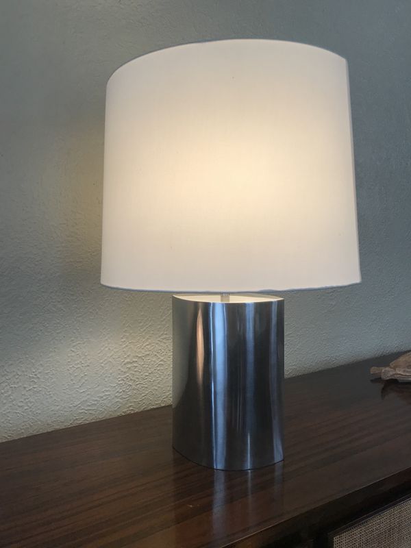Modern Stainless Steel Lamp With Unique Linen Shade For Modern Stainless Steel Lamp With Unique Linen Shade For In New Orleans La Offerup