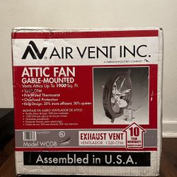 1320 CFM Black Electric Powered Gable Mount Electric Attic Fan