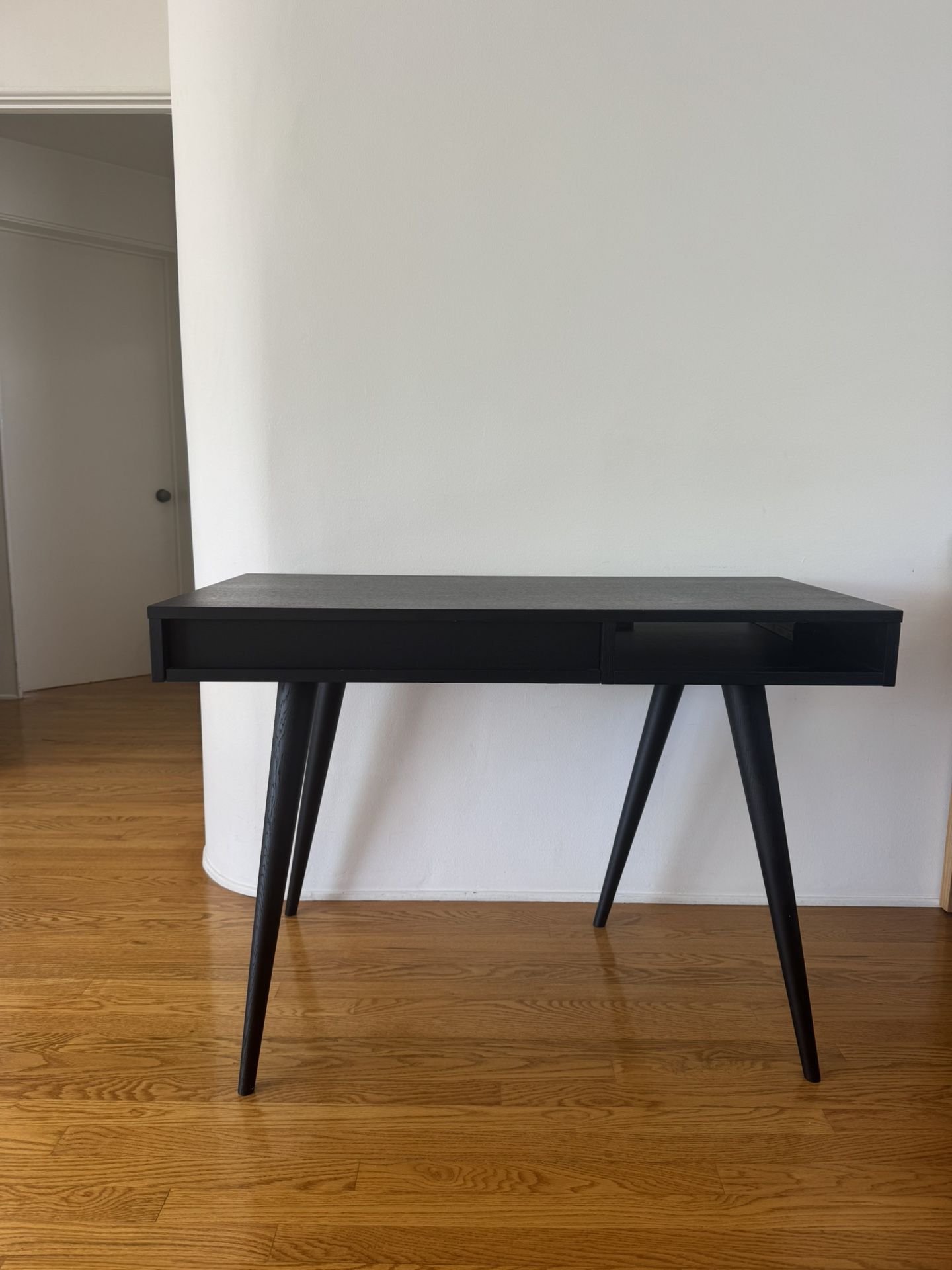 Designer Mid Century Black Desk 